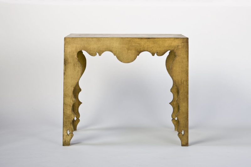 Contemporary Rococo Console Table in Gold Leaf by Tara Shaw