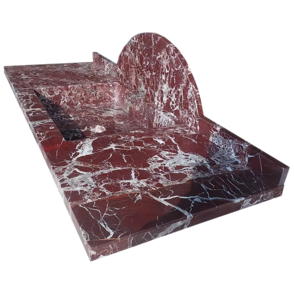 Rosso Levanto Marble Rectangular Wall-mount Sink (W)20" (L)52" (H)5"