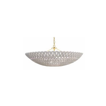 Pipa Bowl Chandelier White Silver Hardware