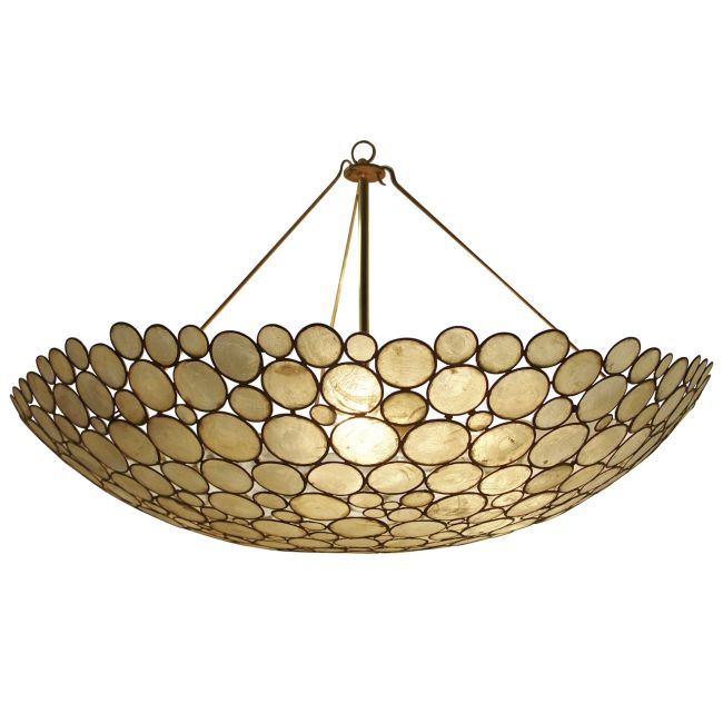 Decorative ceiling light fixture with circular design on a white background