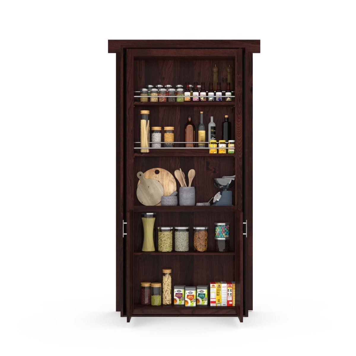 Hidden Flush Mount Knotty Alder Pantry Door