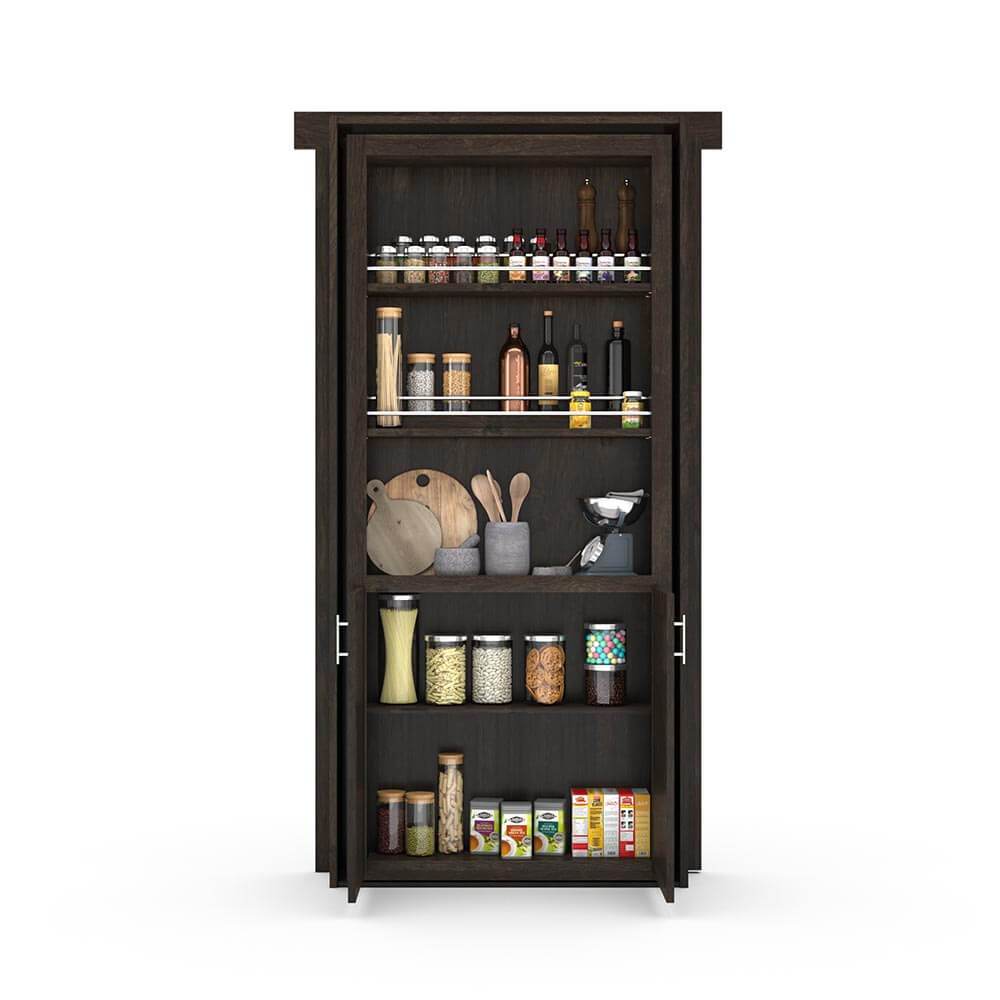 Hidden Flush Mount Knotty Alder Pantry Door
