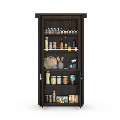 Hidden Flush Mount Knotty Alder Pantry Door