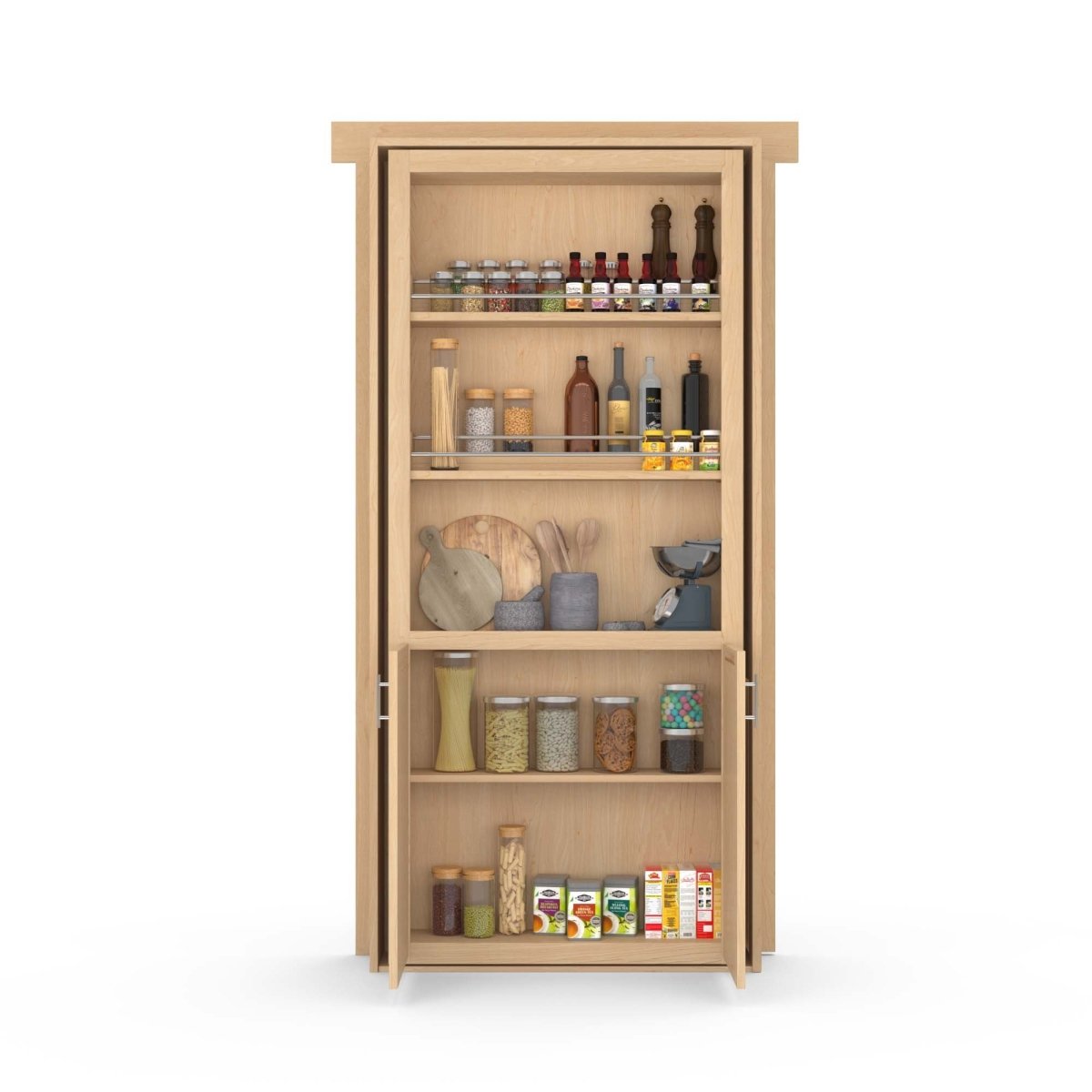 Hidden Flush Mount Maple Pantry Door