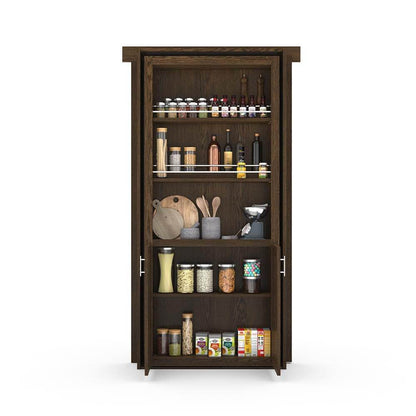 Hidden Flush Mount Oak Pantry Door