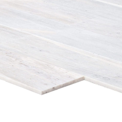 Solto White Marble Tile Honed Floor and Wall Tile 6"x24" - Livfloors Collection