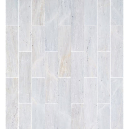 Solto White Marble Tile Honed Floor and Wall Tile 6"x24" - Livfloors Collection