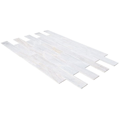 Solto White Marble Tile Honed Floor and Wall Tile 6"x24" - Livfloors Collection