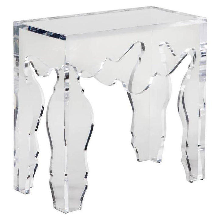 Contemporary Rococo Coffee Table in Acrylic by Tara Shaw with the martini table