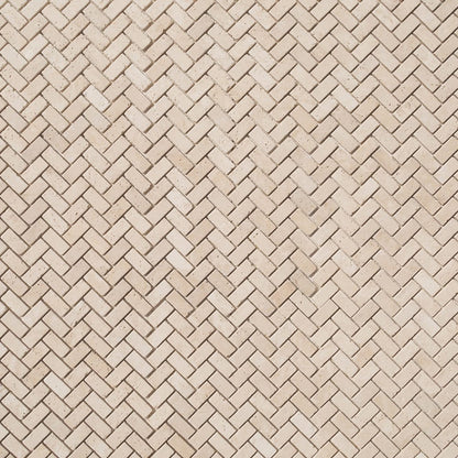 Light Beige Travertine Tumbled Mosaic Floor and Wall Tile - Livfloors Collection