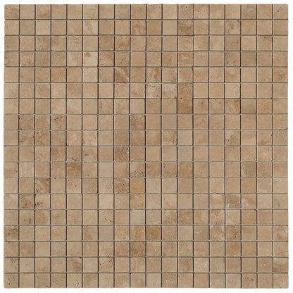 Riverbed Walnut Travertine Tumbled Mosaic Floor and Wall Tile - Livfloors Collection