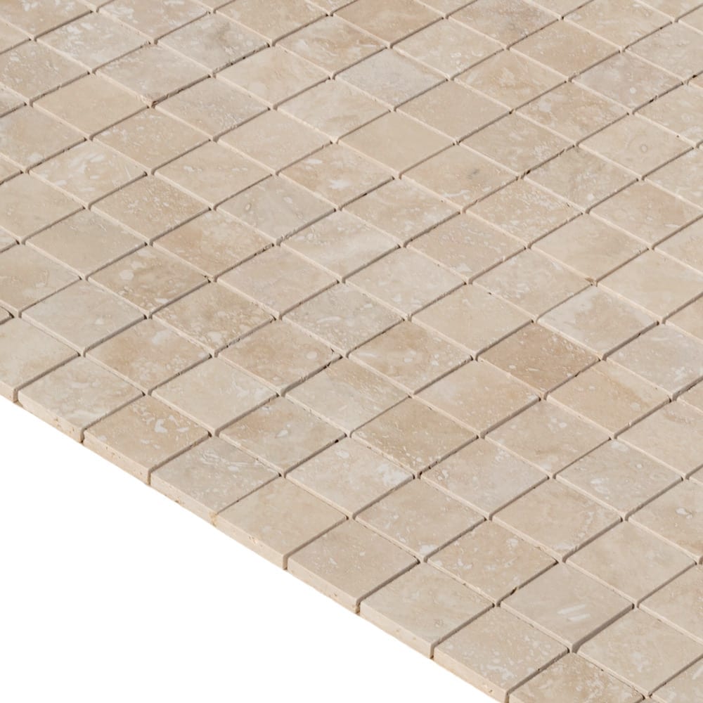 Light Beige Travertine Honed Mosaic Floor and Wall Tile - Livfloors Collection