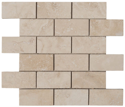 Light Beige Travertine Honed Mosaic Floor and Wall Tile - Livfloors Collection