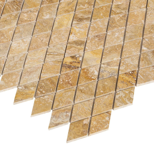 Scabos Travertine Diamond Mosaic Floor and Wall Tile - Livfloors Collection