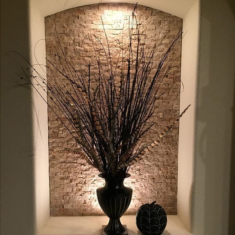 Travertine Noce Brown Split Face Mosaic Floor and Wall Tile - Livfloors Collection