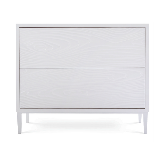 Tuck - White wooden headboard with slatted design on a white background