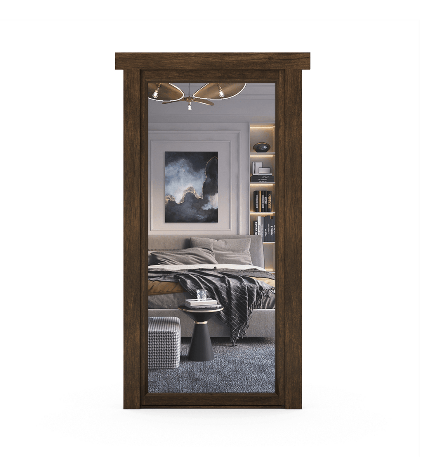 Hidden Walnut Mirror Door