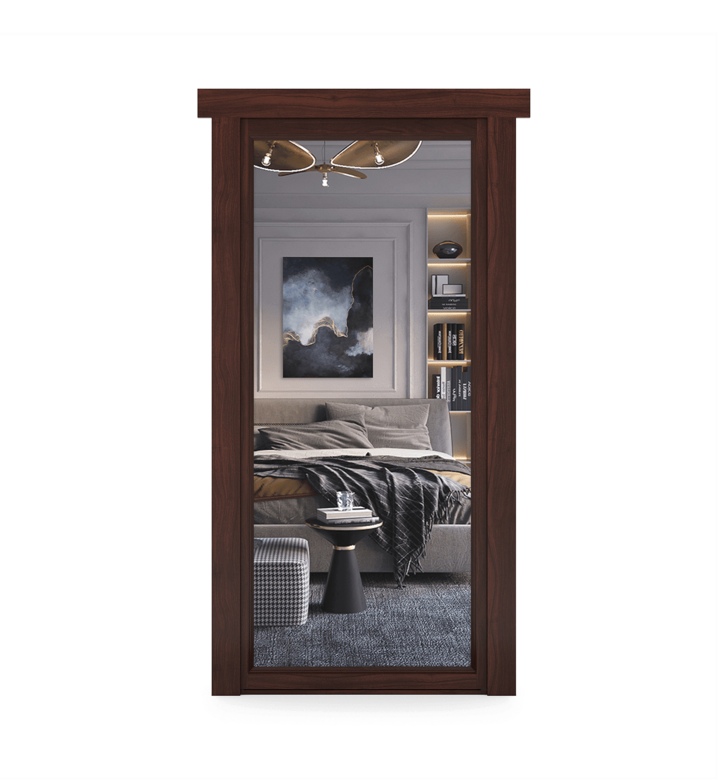 Hidden Walnut Mirror Door