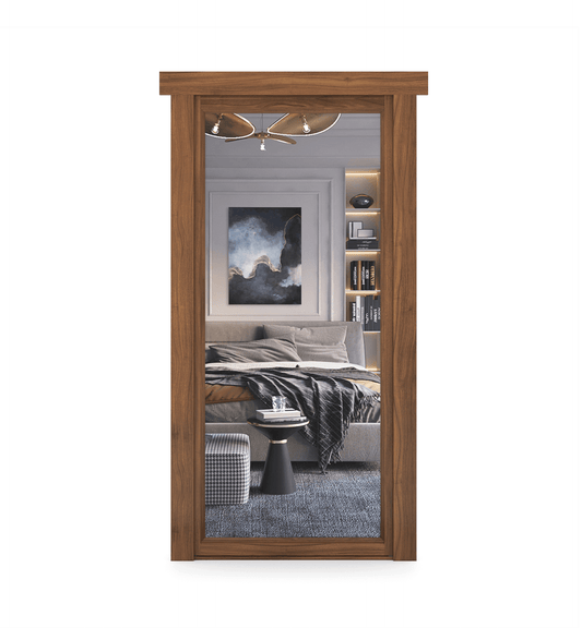 Hidden Walnut Mirror Door