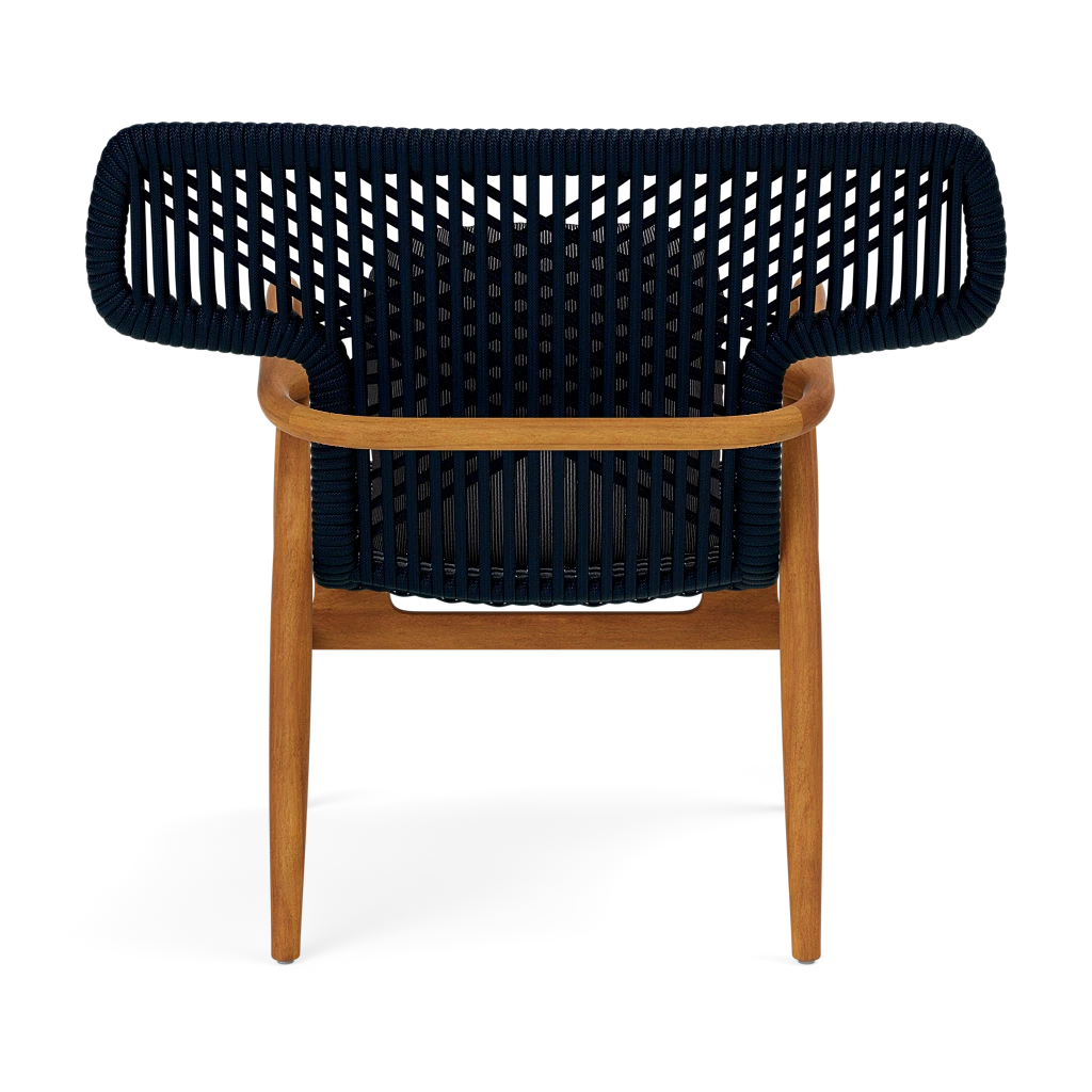 Garrison Outdoor Wing Chair - Yukon Navy Stripe Outdoor Performance Velvet