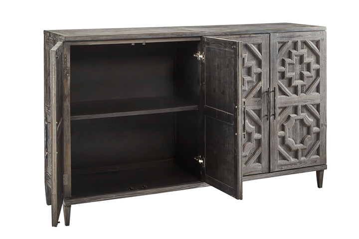 Dartmore Gray Server/Buffet by Furniture Classics with open door showing shelf