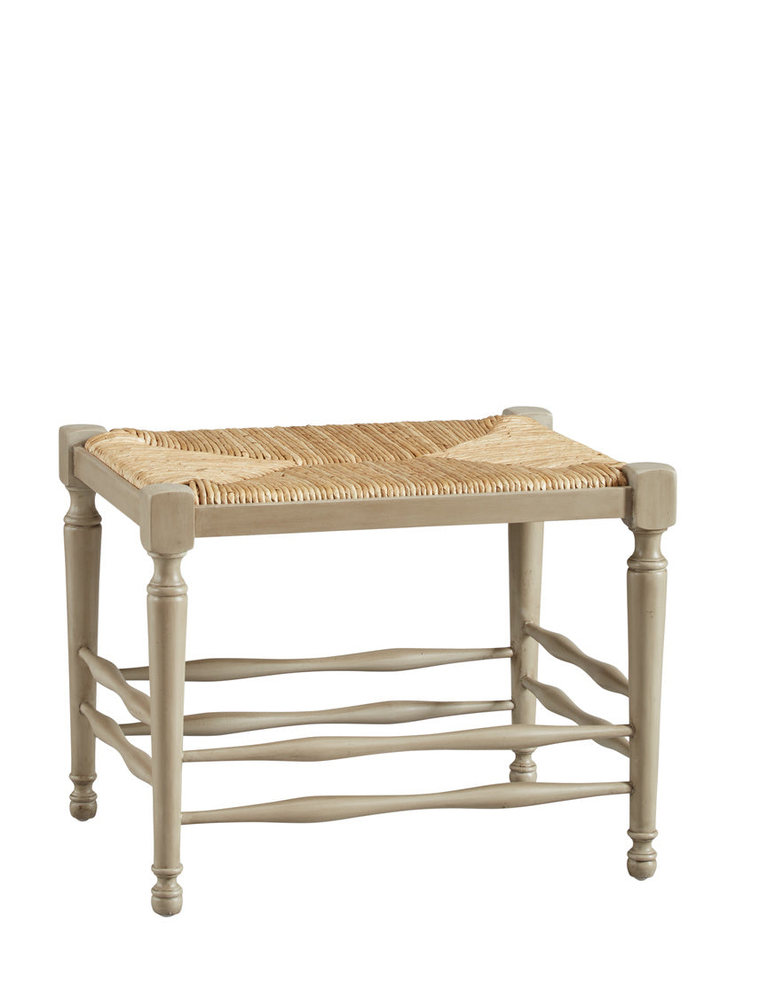 Single Seat Provence Reed Bench in Creme