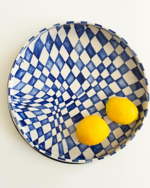 Special Blue & White Checked Bowl