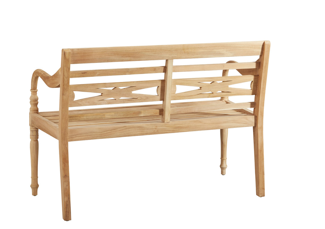 Two Seater Kitty Hawk Outdoor Bench by Furniture Classics back side view
