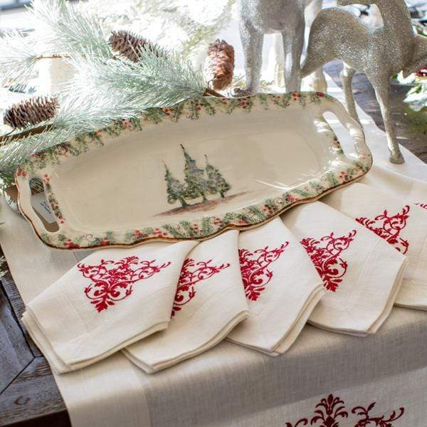 Natale Long Rectangular Tray with Handle by Arte Italica