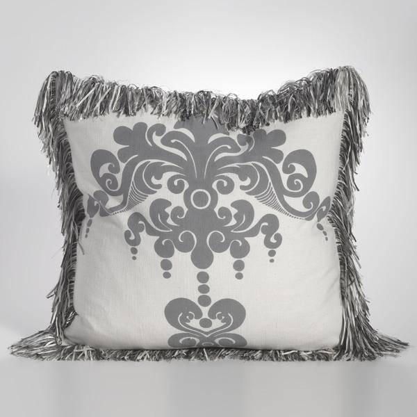 Couture Dreams Enchantique Dark Grey Decorative Euro Pillow with Fringe - Maison de Kristine
