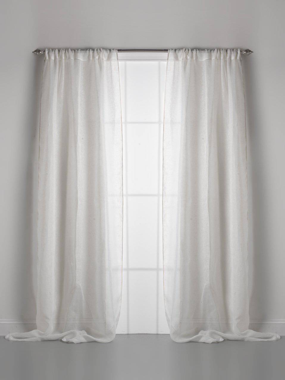 Couture Dreams Solid Linen Gauze Ivory Window Curtain - Maison de Kristine