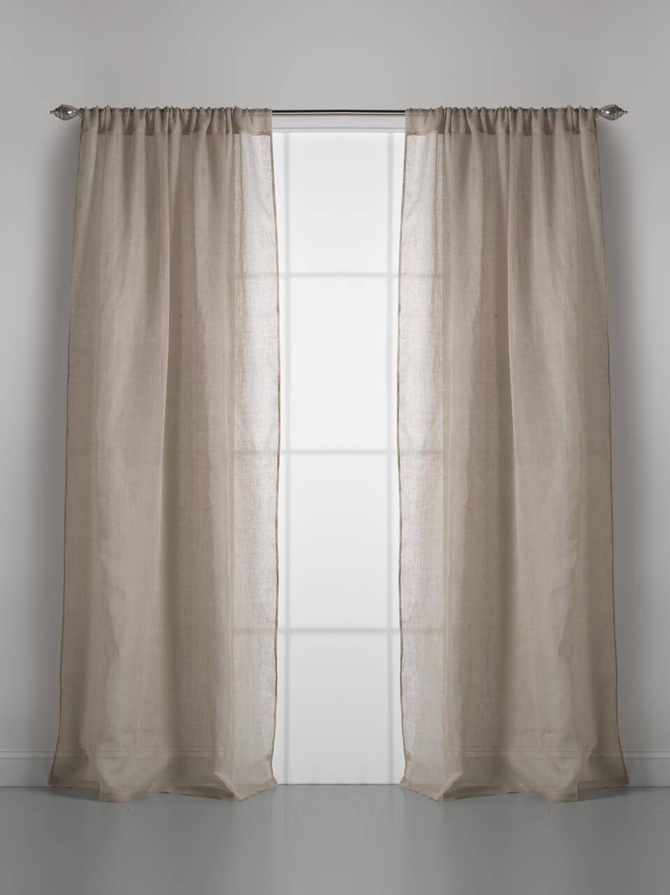 Couture Dreams Solid Linen Gauze Natural Window Curtain - Maison de Kristine