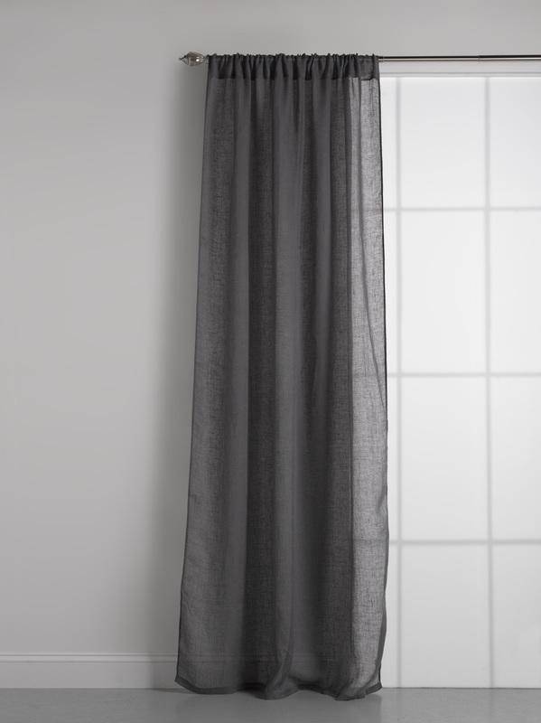 Couture Dreams Solid Linen Gauze Slate Grey Window Curtain - Maison de Kristine