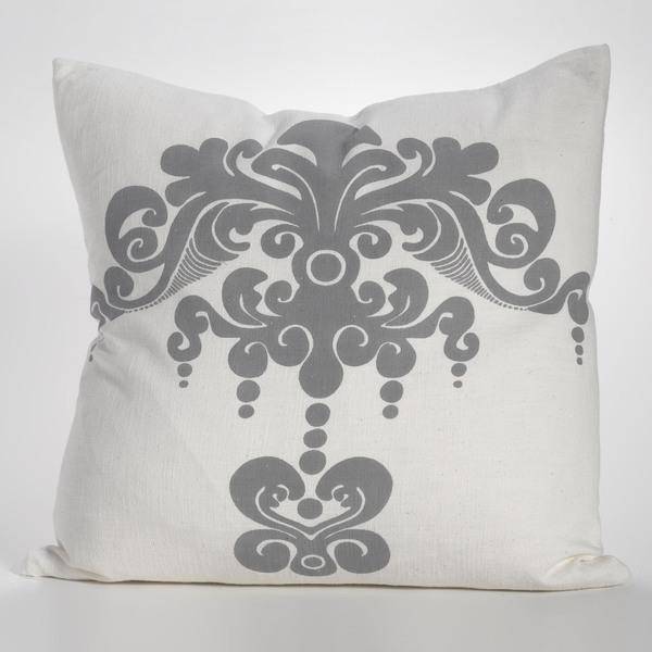 Enchantique Ivory and Platinum Grey Stonewashed Cotton Decorative Throw Pillows 22"x22" - Maison de Kristine