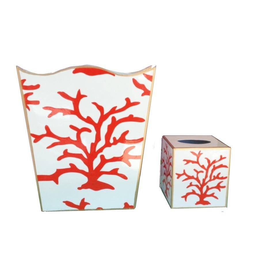Coral Coral Wastebasket/ Bath Accessories by Dana Gibson - Maison de Kristine