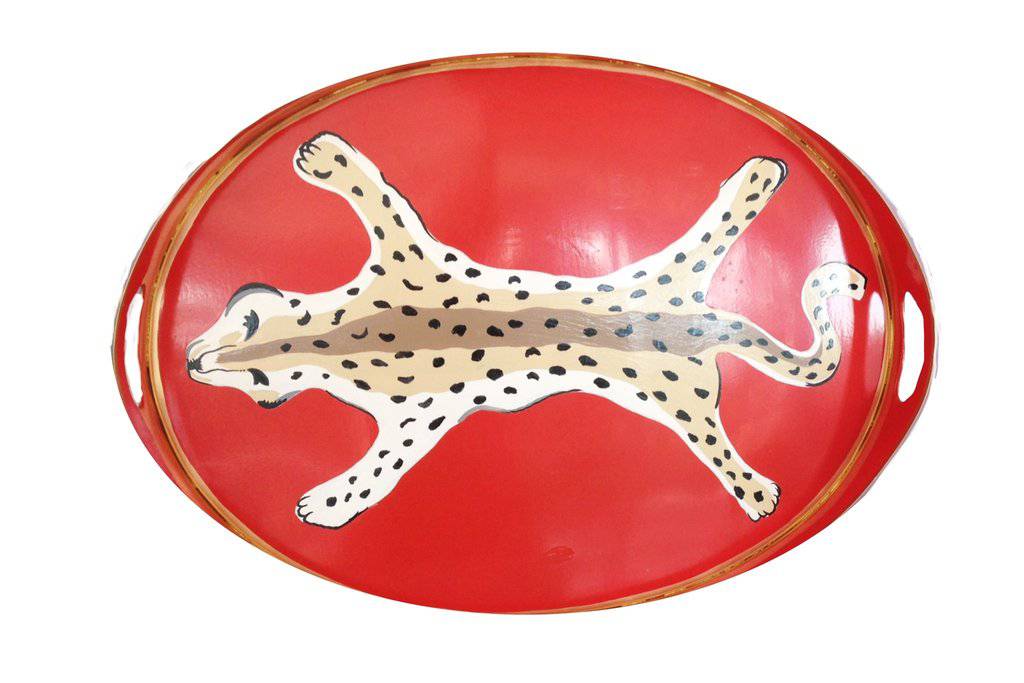 Oval Leopard Tray in Orange - Maison de Kristine