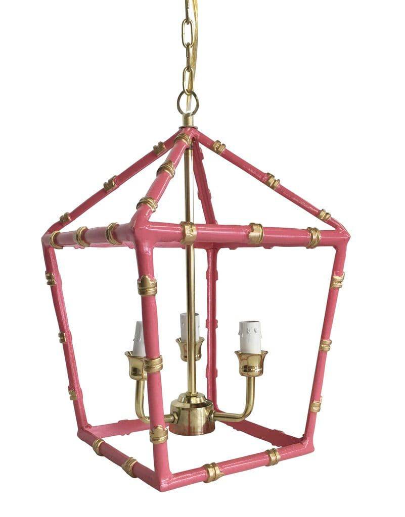 Bamboo Lantern in Pink and Gold Small 13" - Maison de Kristine