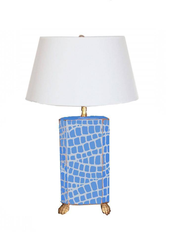 Blue Croc Table Lamp & Shade by Dana Gibson - Maison de Kristine