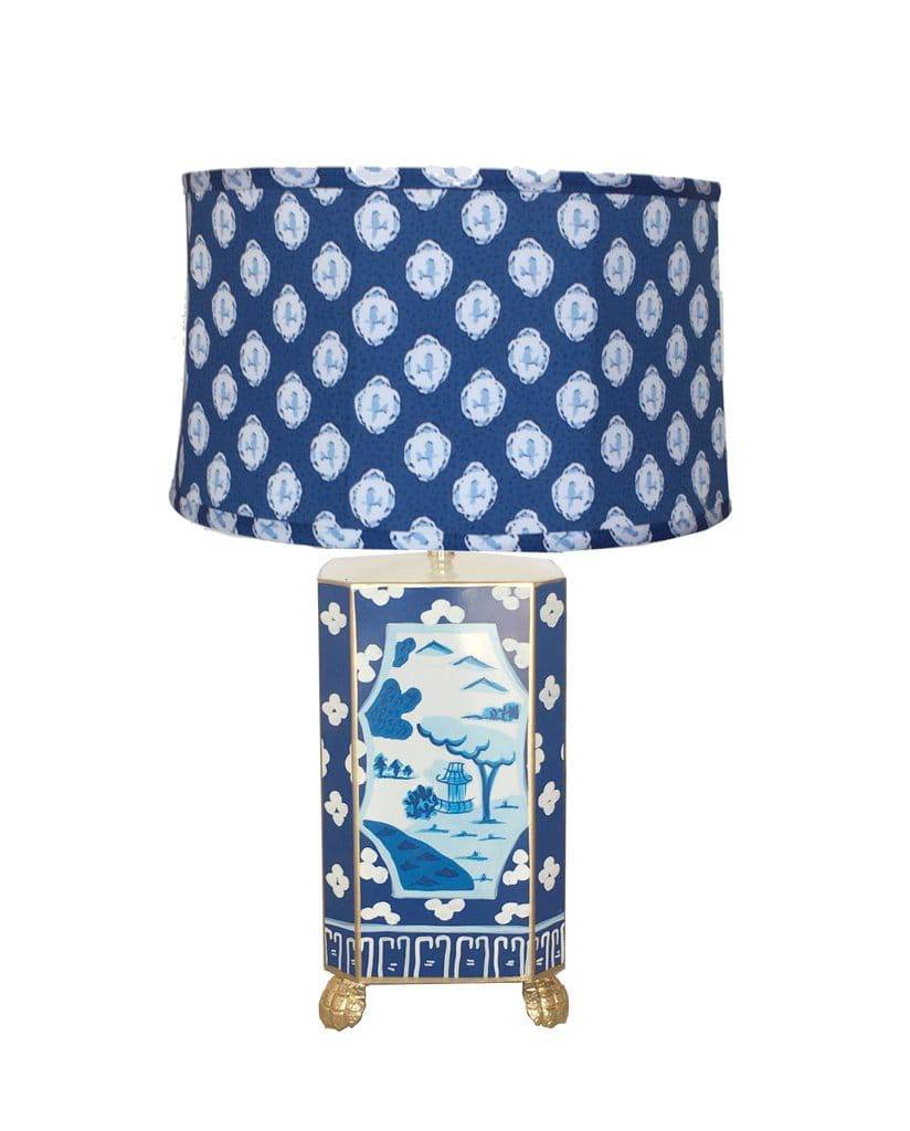 Canton in Blue Table Lamp with Blue Bellamy Shade, Small - Maison de Kristine