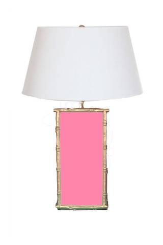 Classic Bamboo in Pink, Hand Painted Tole Table Lamp by Dana Gibson - Maison de Kristine