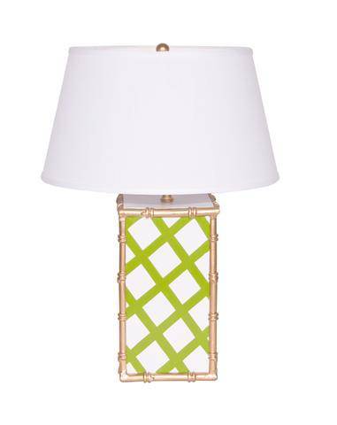 Bamboo Table Lamp in Green Lattice,Pink, Taupe, and Lime - Maison de Kristine