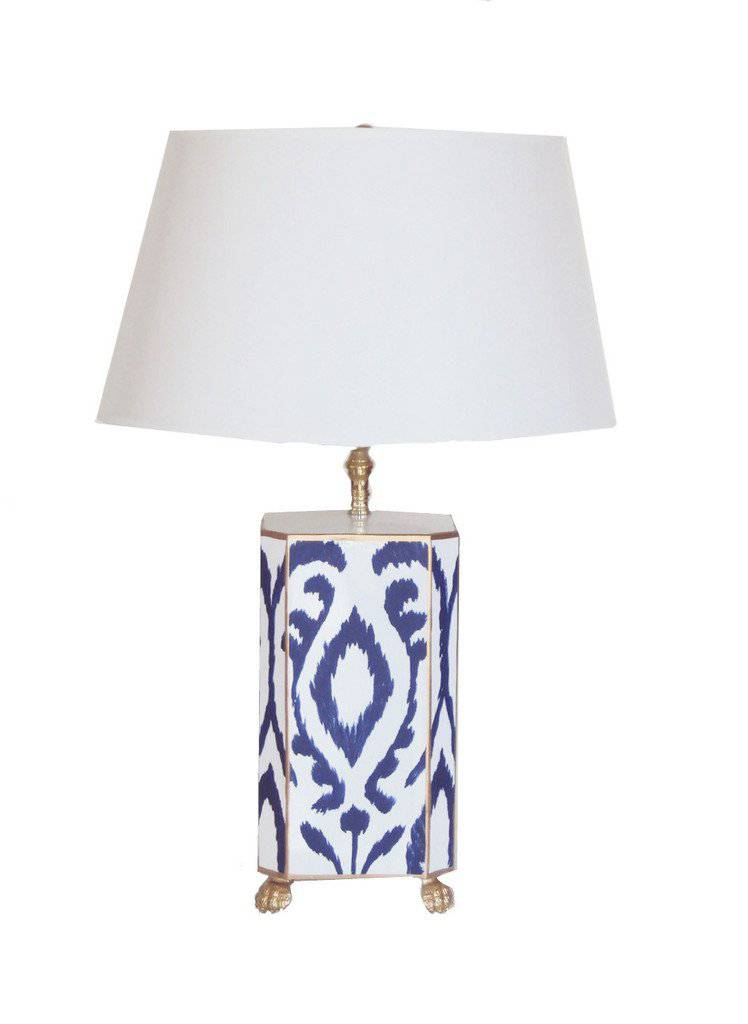Navy Ikat Table Lamp & Shade by Dana Gibson - Maison de Kristine