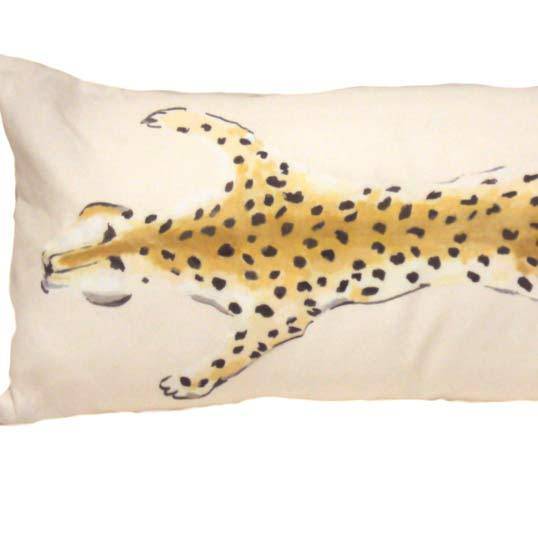 Leopard Lumbar Pillow in Creme by Dana Gibson - Maison de Kristine