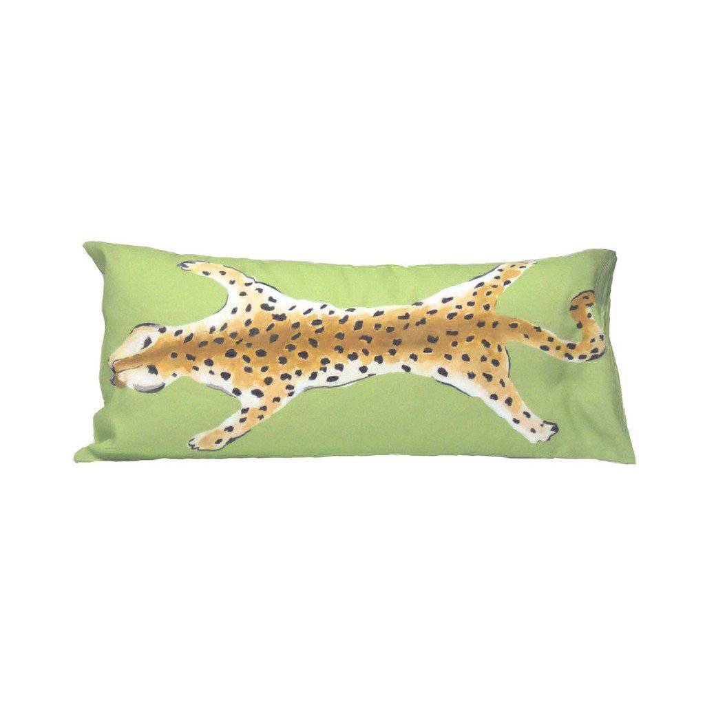 Leopard Lumbar in Green Pillow by Dana Gibson - Maison de Kristine