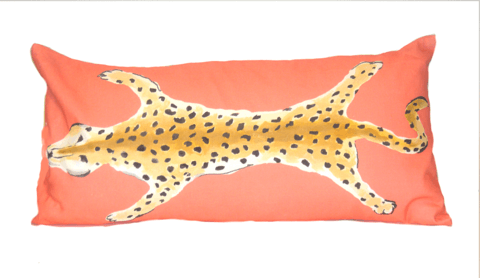 Leopard Lumbar in Orange Pillow by Dana Gibson - Maison de Kristine