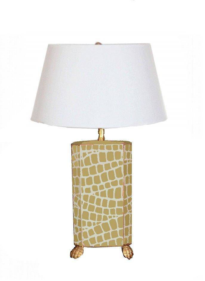 Taupe Croc Table  Lamp & Shade by Dana Gibson - Maison de Kristine