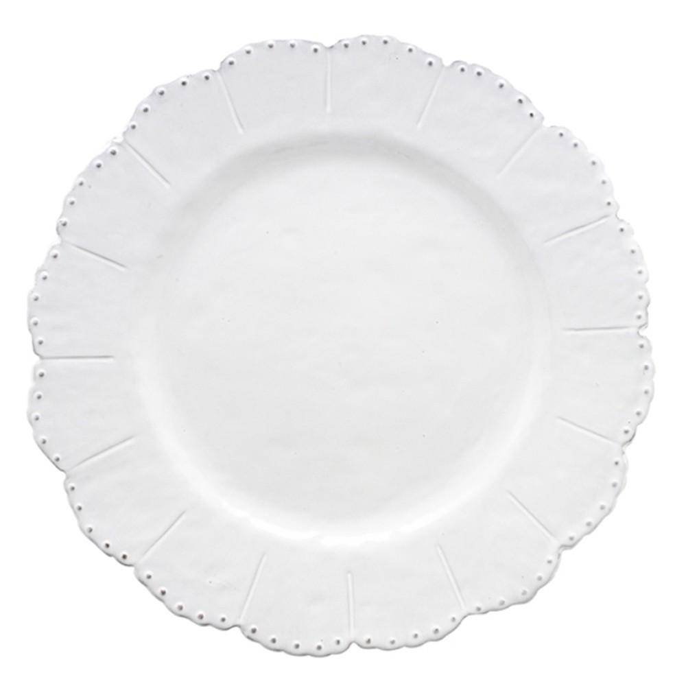 Bella Bianca Beaded White Dinner Plate Set of 4 - Maison de Kristine