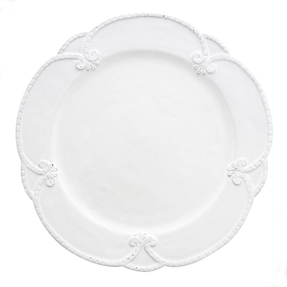 Bella Bianca Rosette White Dinner Plates Set of 4 - Maison de Kristine