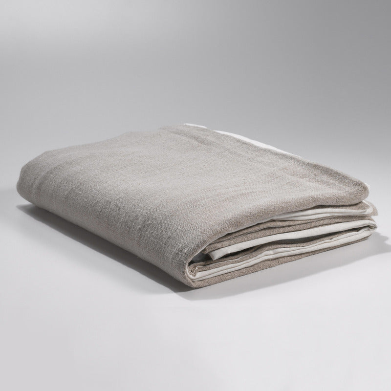 Whisper Flax/Taupe Linen Woven Duvet Cover