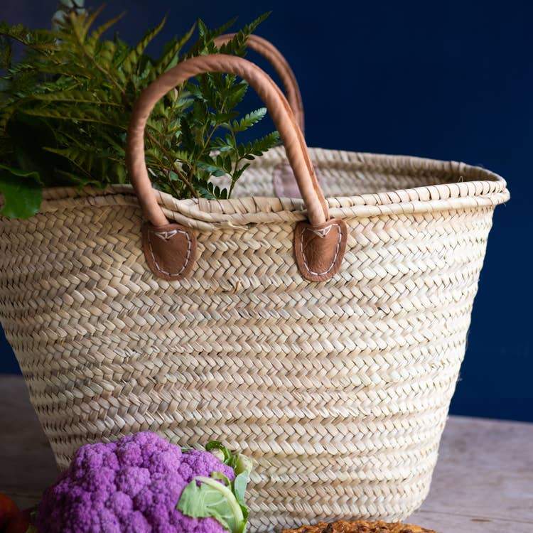 Single Short Handle French Market Basket - Maison de Kristine